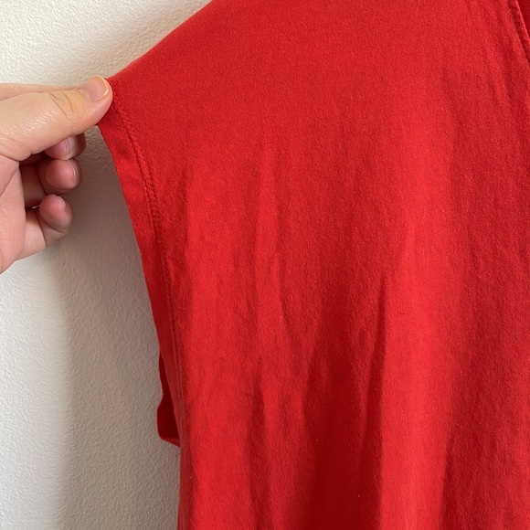 Eileen Fisher Tee Red Sleeveless Organic Cotton S Oversized - Picture 3 of 6